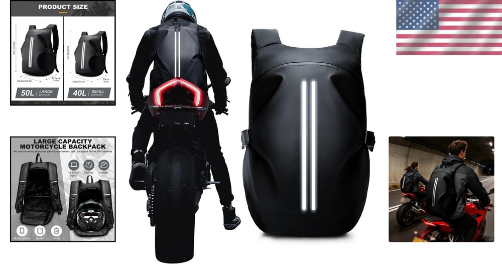 Spacious Waterproof Riding Bag - Versatile Backpack for Motorcycle Adventures