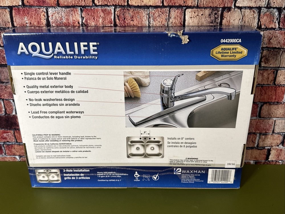 Aqualife Single Handle Washerless Kitchen Faucet Chrome 0442000CA