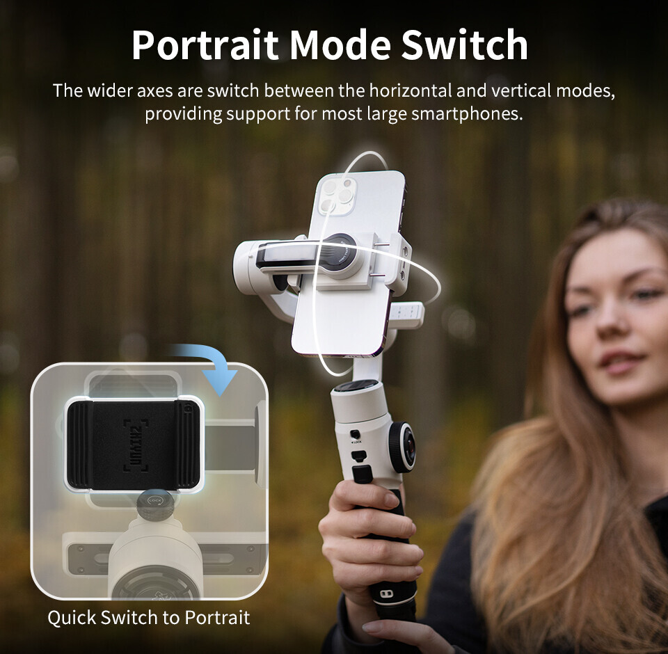 ZHIYUN Smooth 5S Combo, 3-Axis Gimbal Stabilizer with Light for iPhone Android