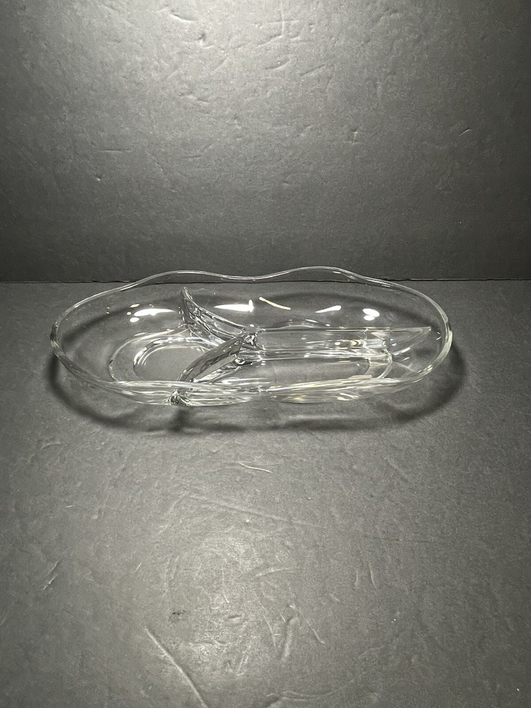 3 Compartment Glass Serving Tray