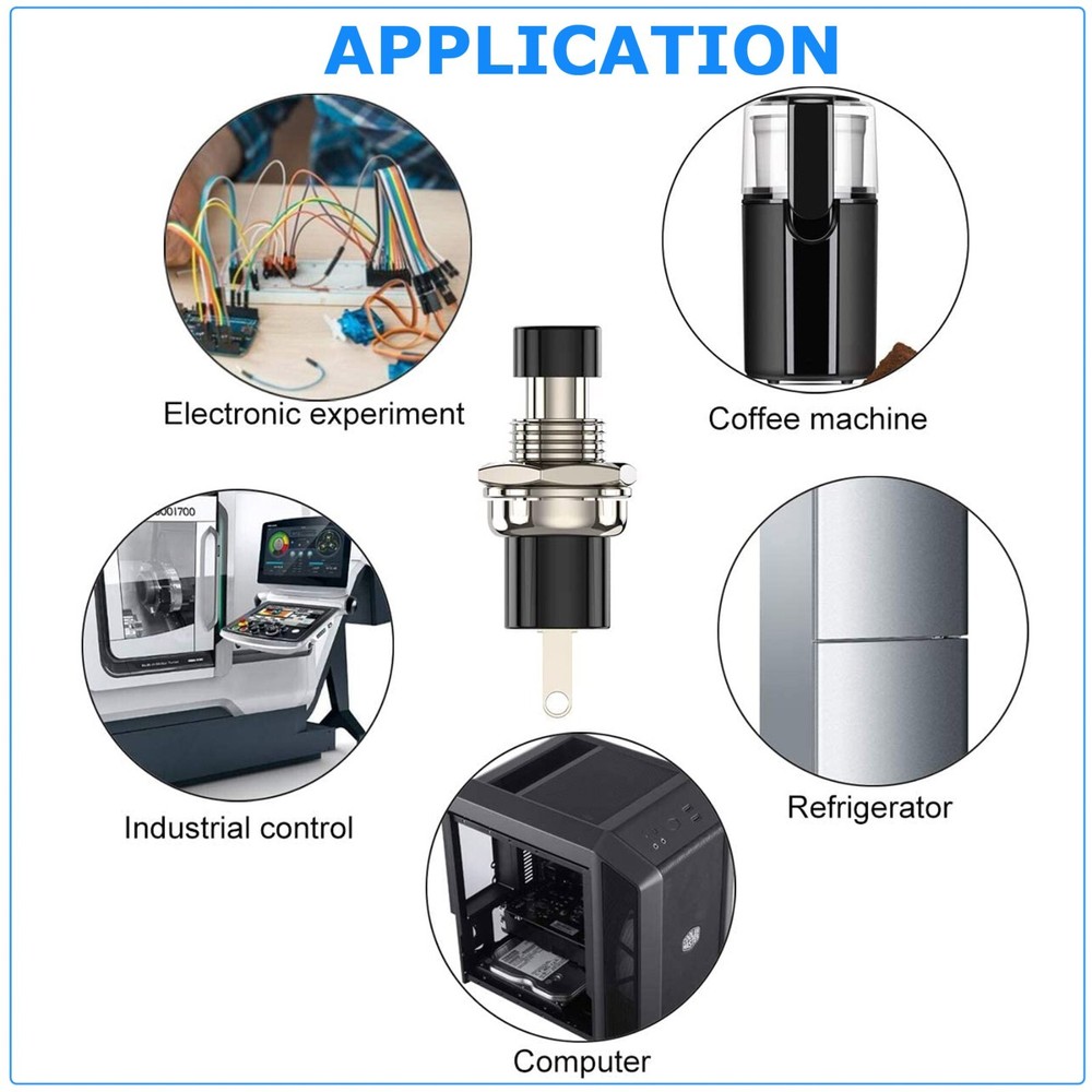 4 Pack SPST Normally Open Momentary Push Button Switch Red