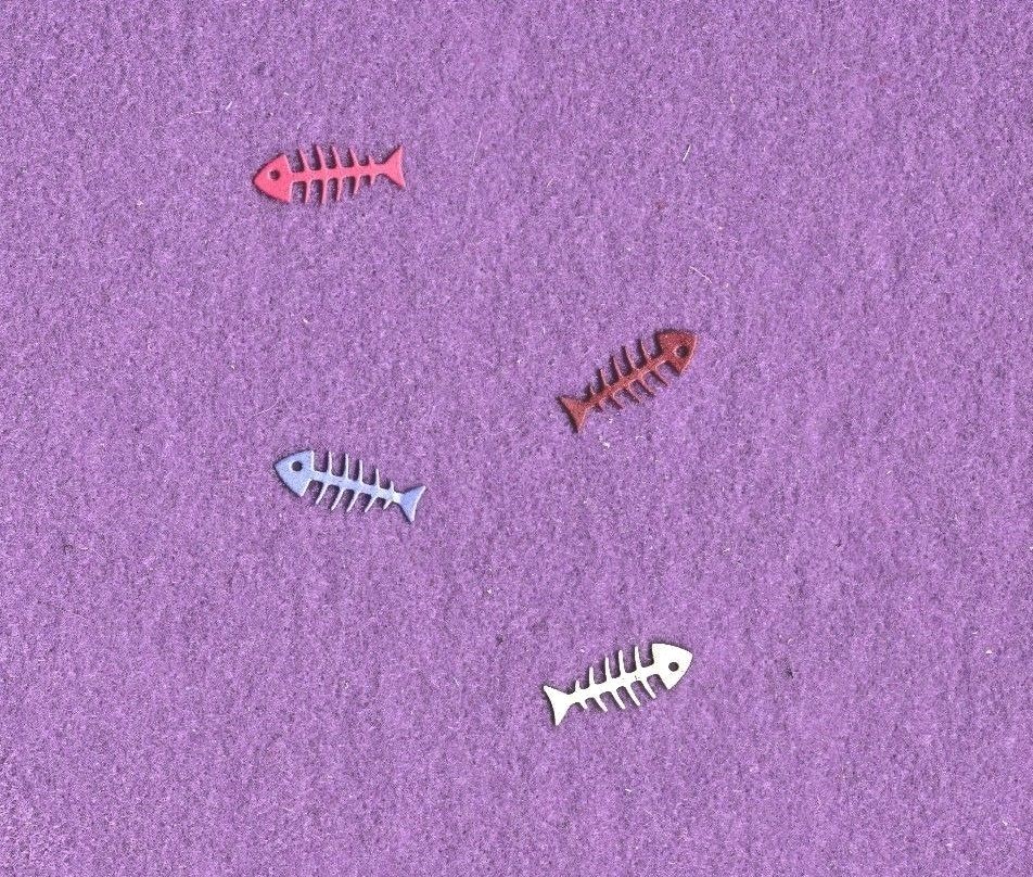 FISH BONES die cuts scrapbook cards