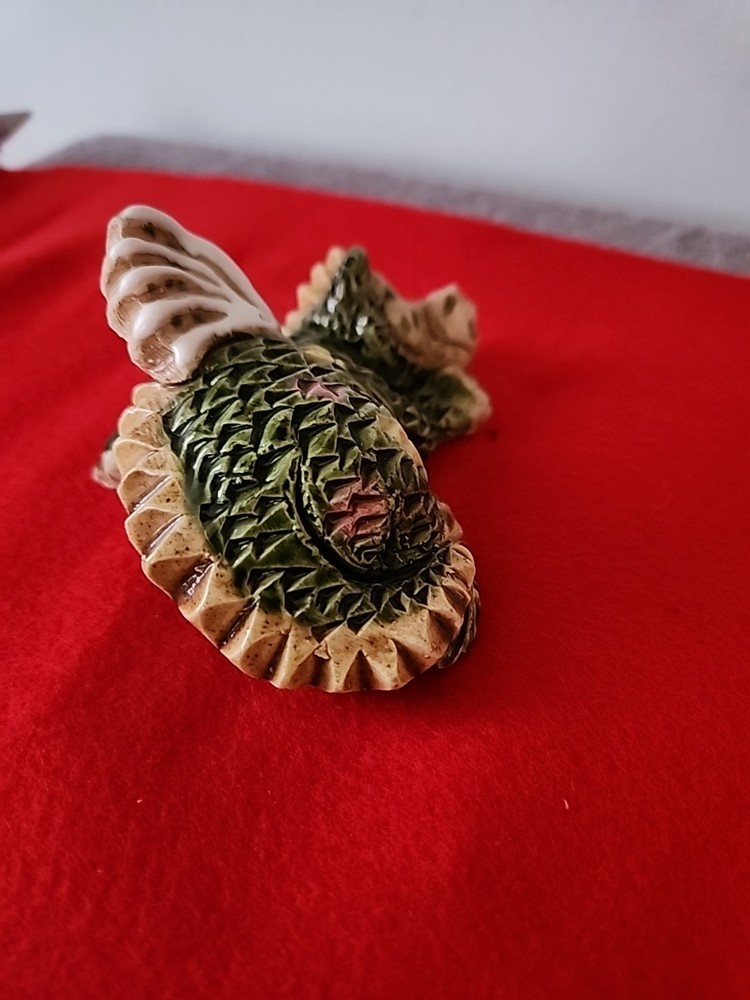 Small Sleeping Dragon Statue Hand Made Signed M. B. C.
