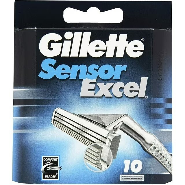Gillette Sensor Excel Razor Blade Refills - 10 Cartridges
