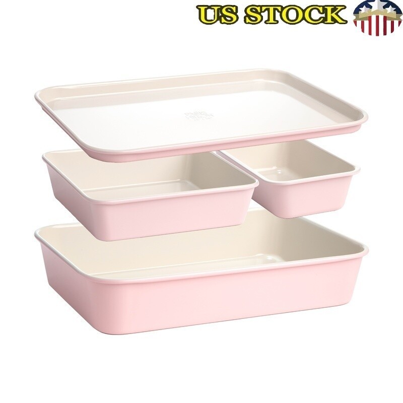 4 Piece Nested Bakeware Set Nonstick Easy Cleanup Heavy Duty Kitchen Essentials