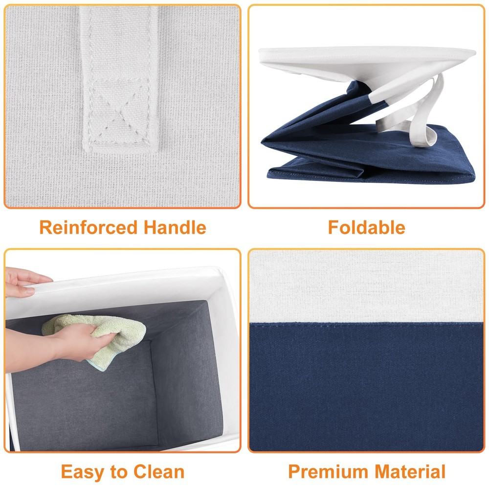 TasticTotes laundry basket 3-Pack, laundry hamper, Hamper with handles, collapsi