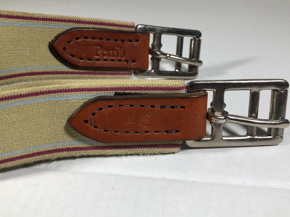 46 inch - Perri's Split End Girth - Oakbark - Triple Elastic - Roller Buckles