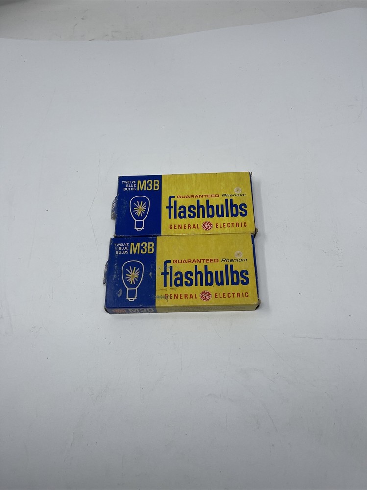 Vintage General Electric M3B Flashbulbs - 2 Boxes - 24 Blue Bulbs