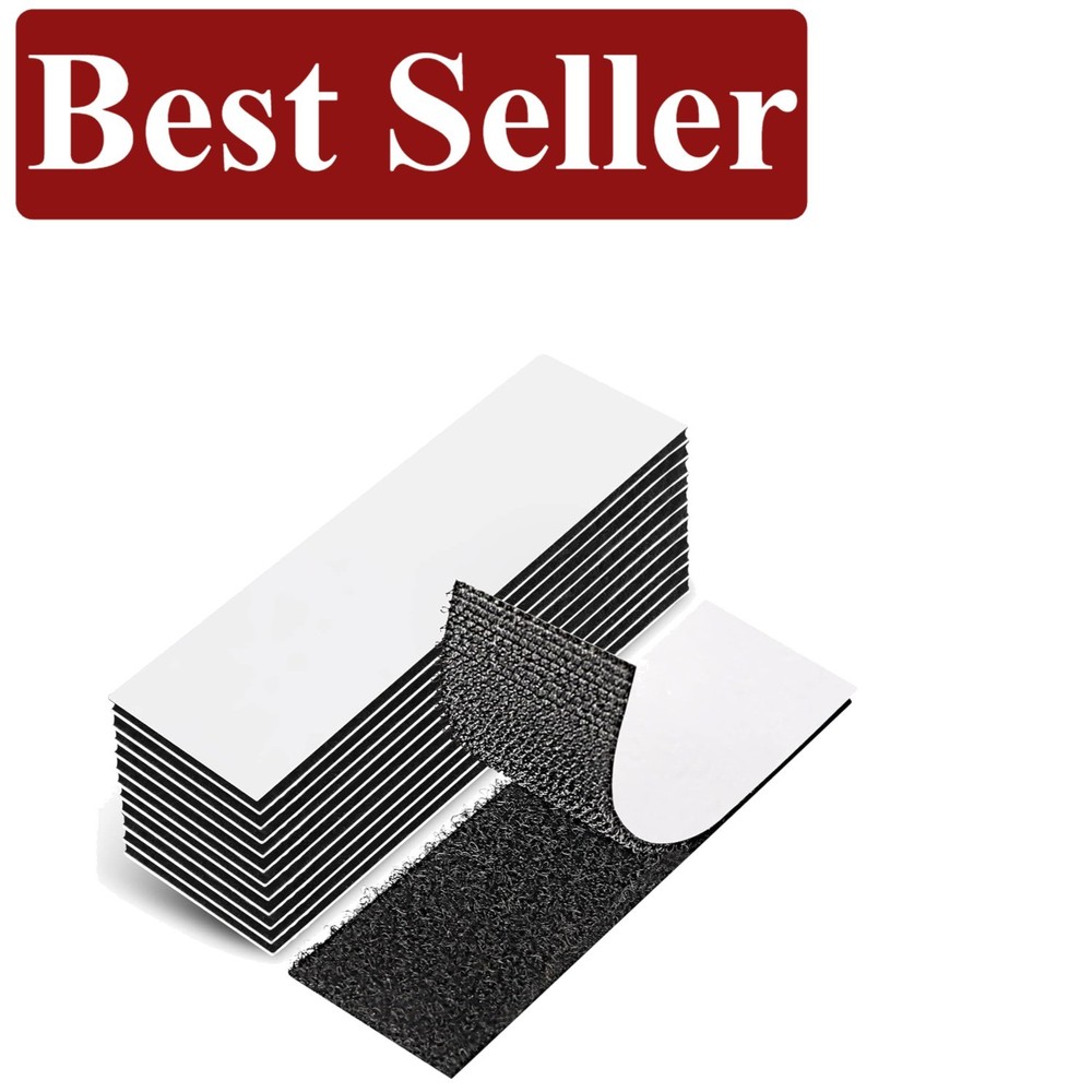 Strong 1" x 4" Reusable Hook and Loop Tape, 12 Pack – Versatile Wall Fasteners