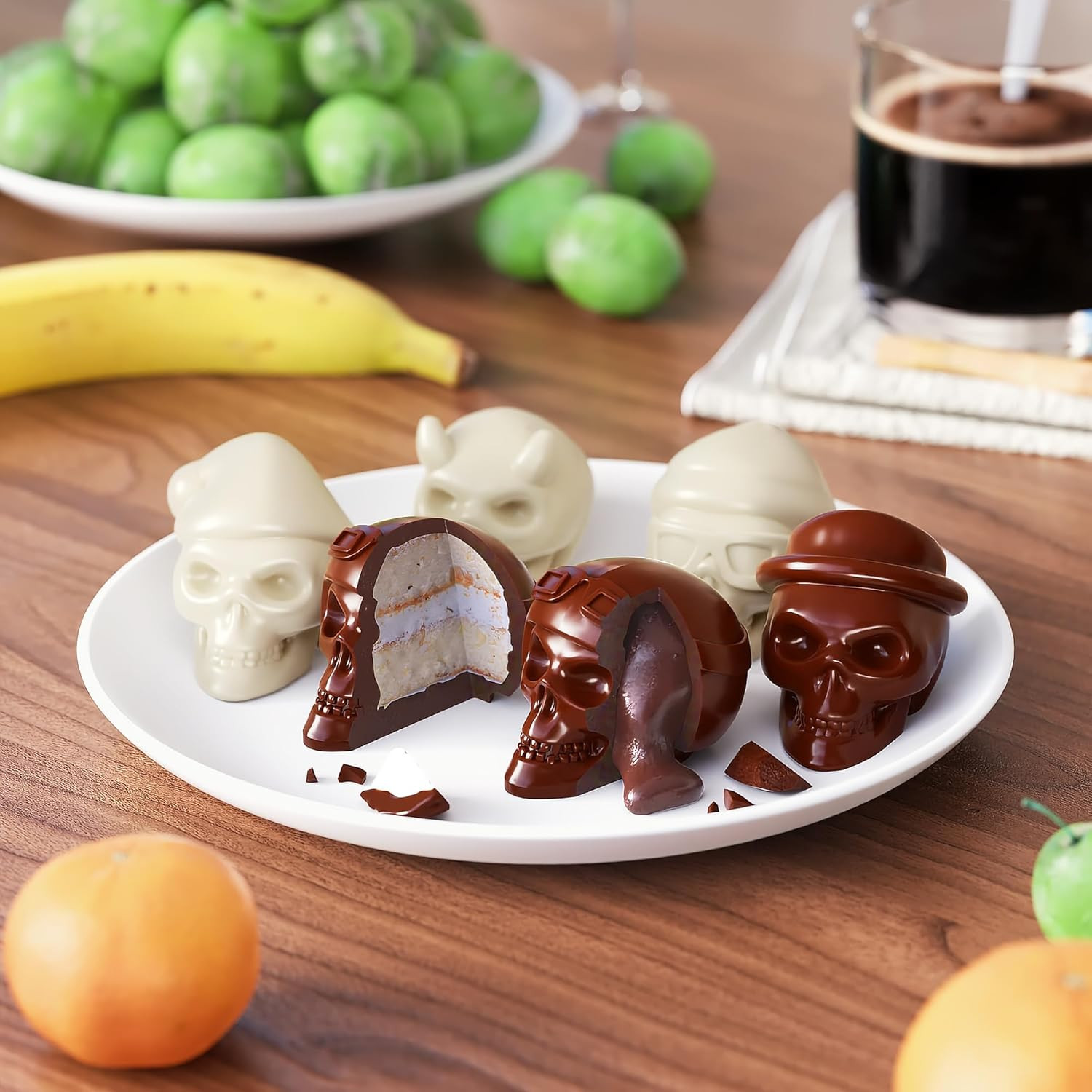 Skull Silicone Molds, 3D Skull Molds, 6 Style Large Silicone Molds for Resin, Ic