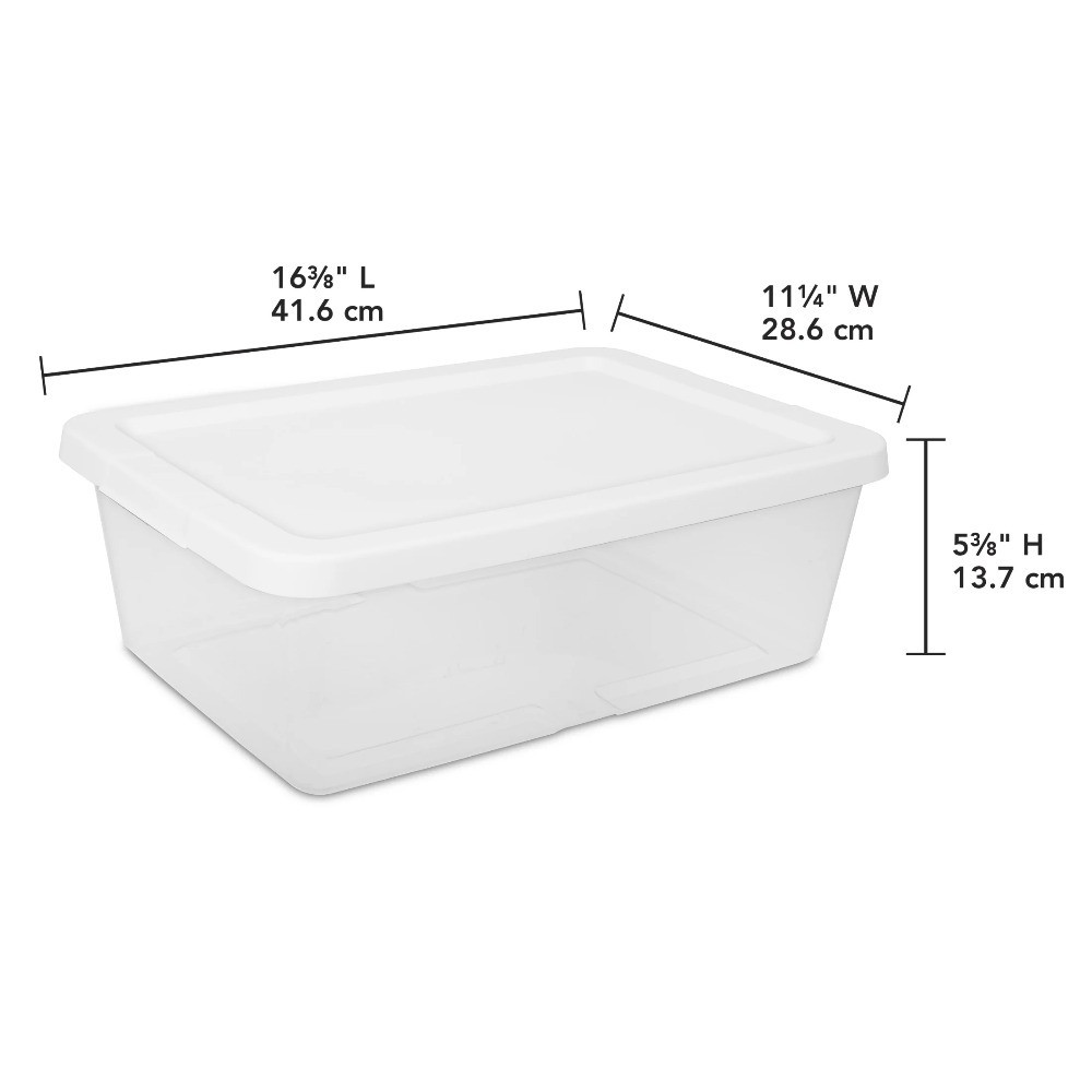 3-Pack Small Storage Bins 12 Quart Clear Plastic Container with Snap-On Lid