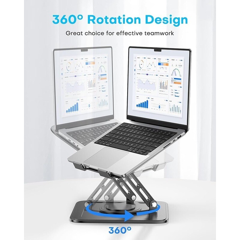 Adjustable Laptop Stand 360 Rotating Ergonomic Computer Riser 10-16 Inch Laptops