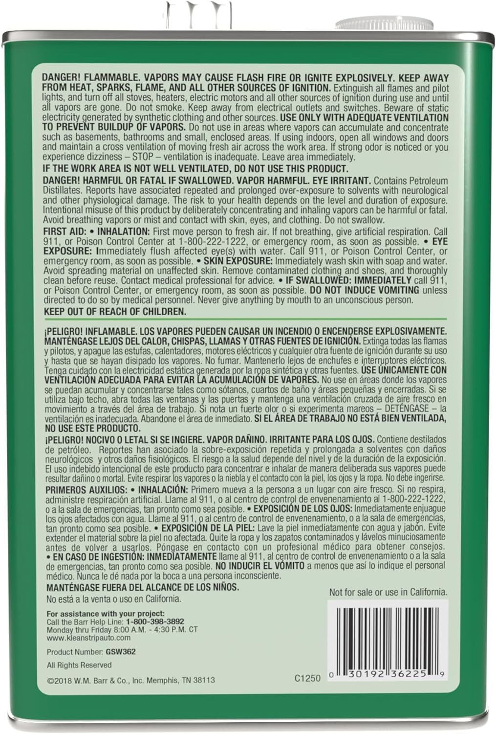 New Klean-Strip GSW362, Prep-All Wax and Grease Gallon, Free Shipping