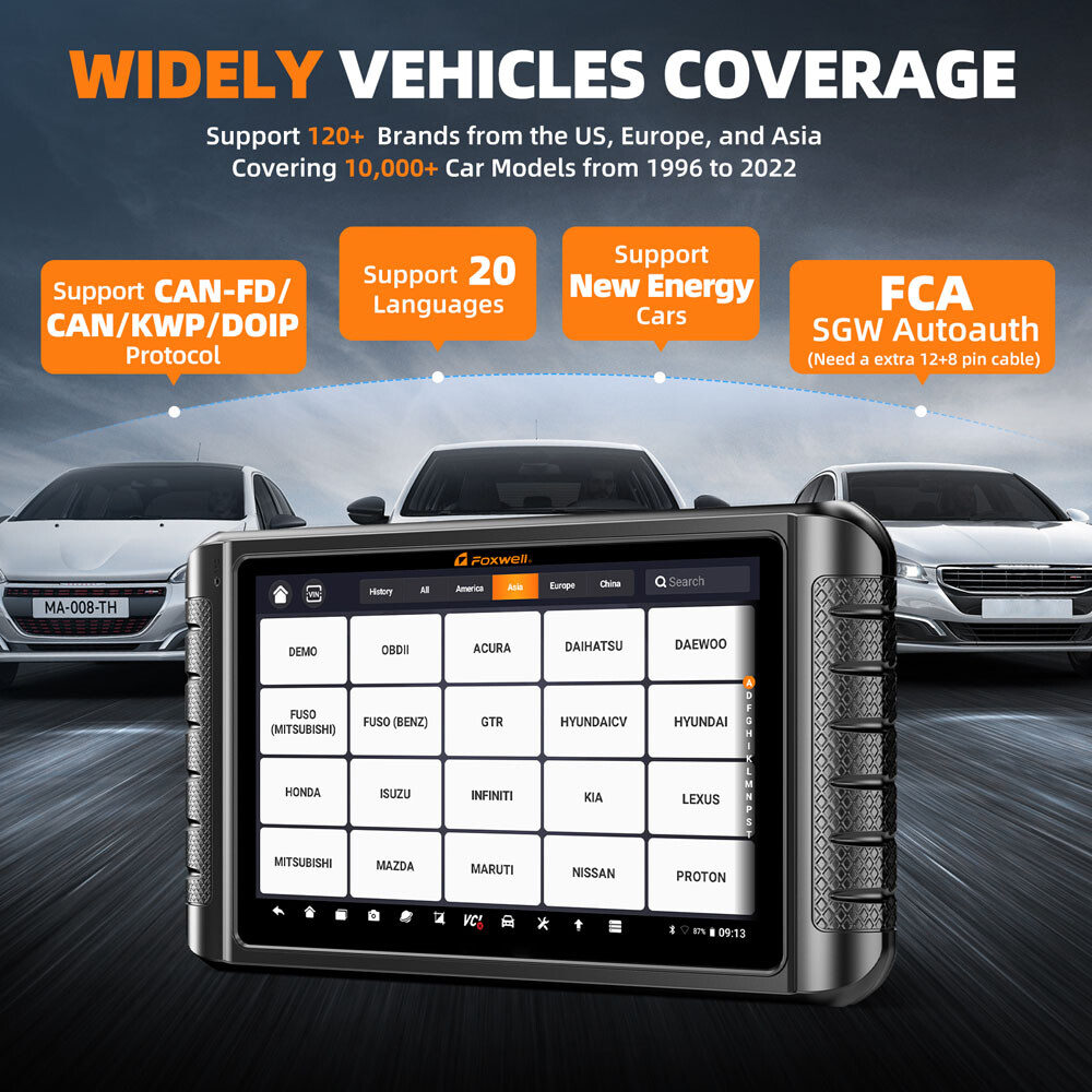 Foxwell NT1009 BT Car ALL System Bidirectional Diagnostic Scanner Key ECU Coding