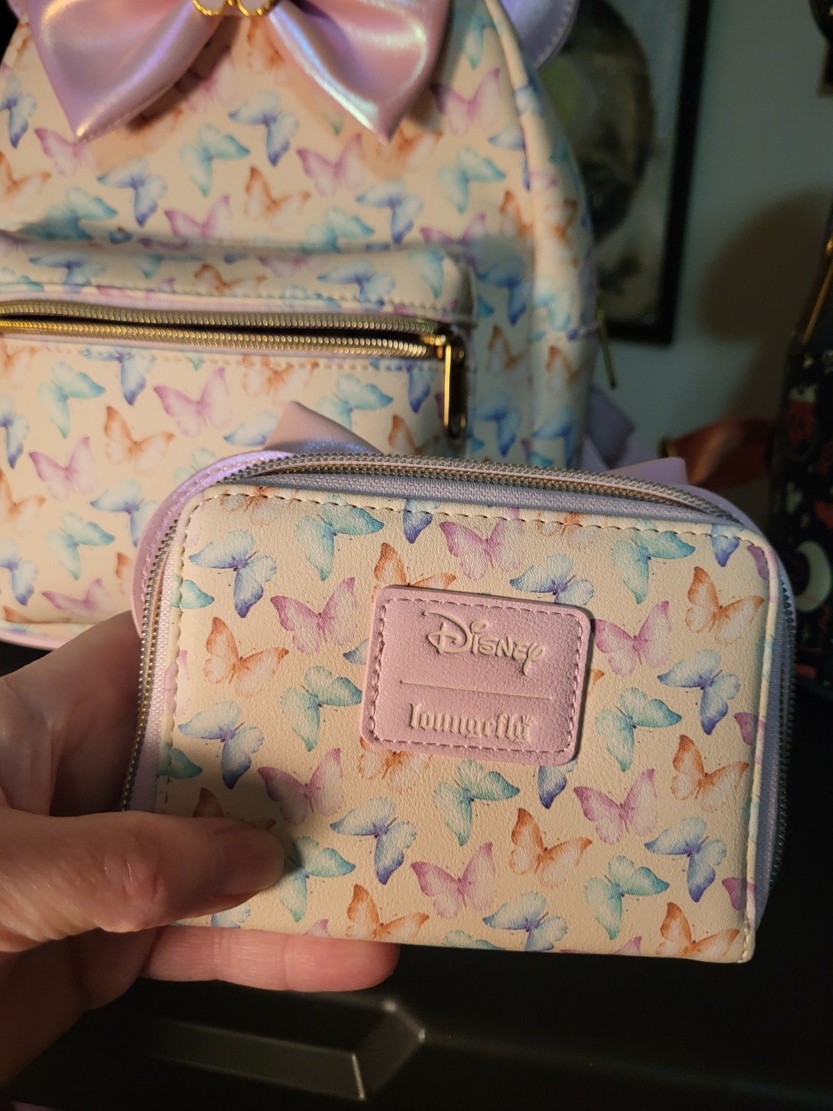 Loungefly Disney Butterfly Backpack And Wallet Set. NWOT