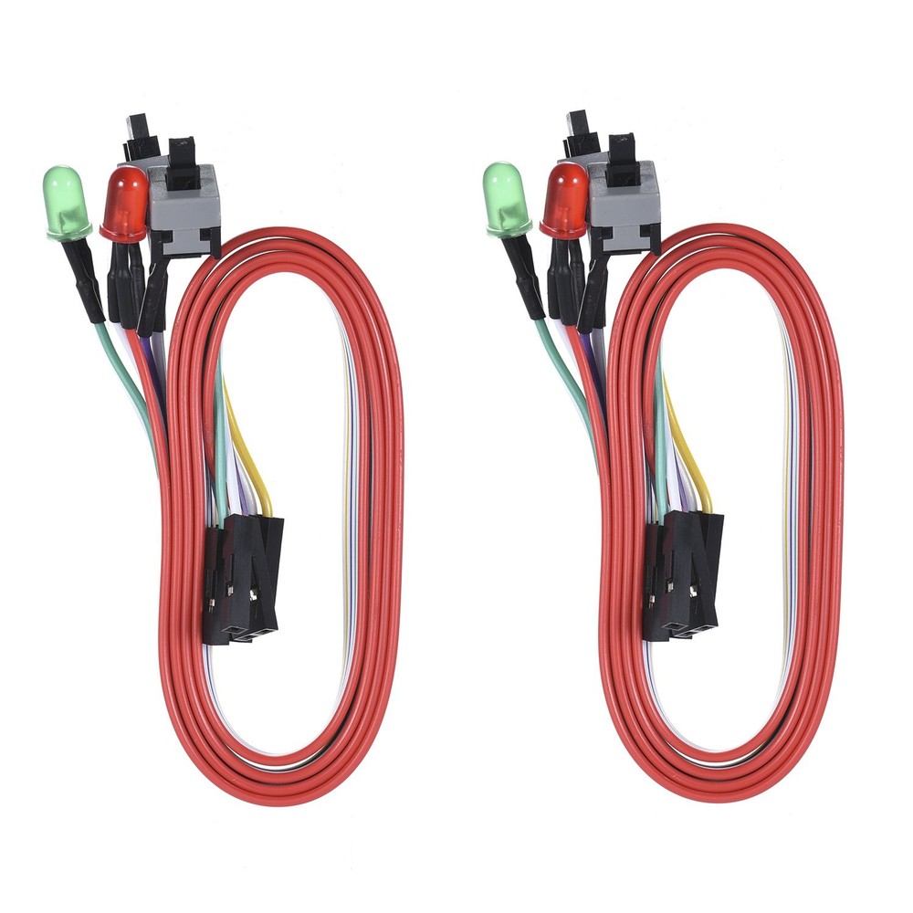 2 Pack 2-Pin PC Power Switch Cable 27-inch Desktop On Off Reset Push Button A...