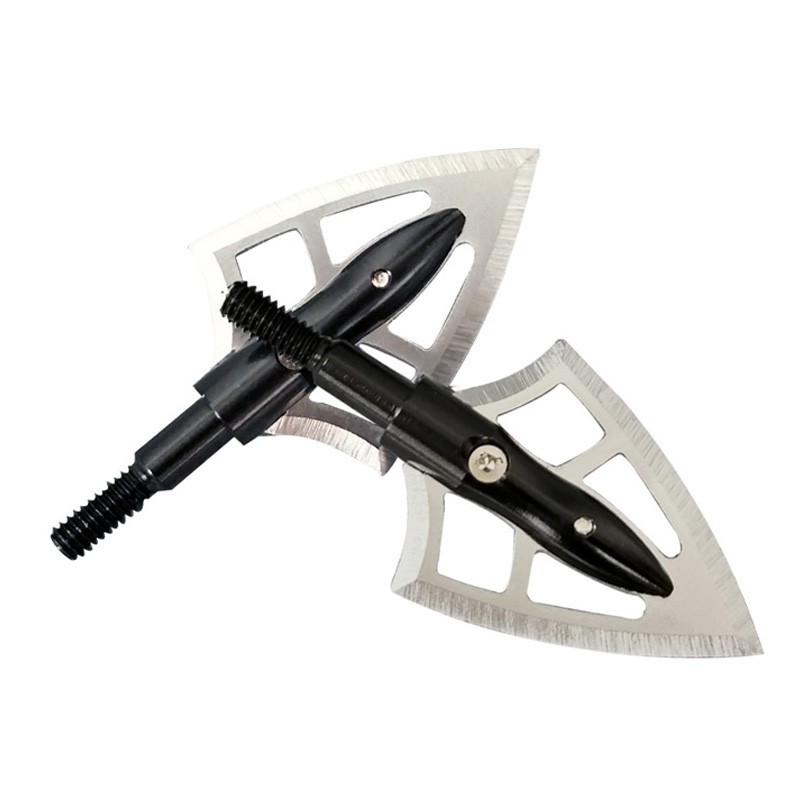 12X Archery 2 Blade Broadhead 100 Grain Arrowhead Box Screw-In Tip Point Hunting