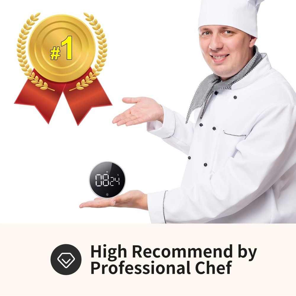 Vocoo Magnetic Kitchen Timer: Large LED Countdown Timer with Adjustable Volume