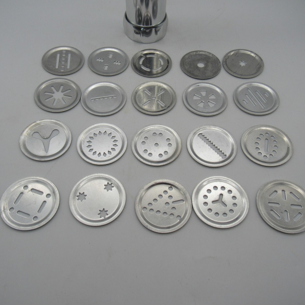 Biscuits Spritz Cookie Press Set Shooter Maker with 20 Discs Aluminum