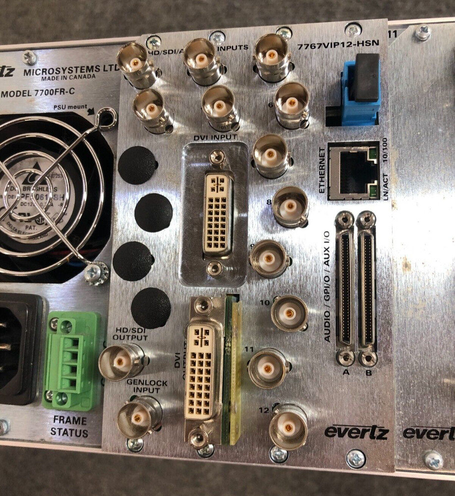 EVERTZ 7700FR-C Multiframe Controller with Modules and Power Cord