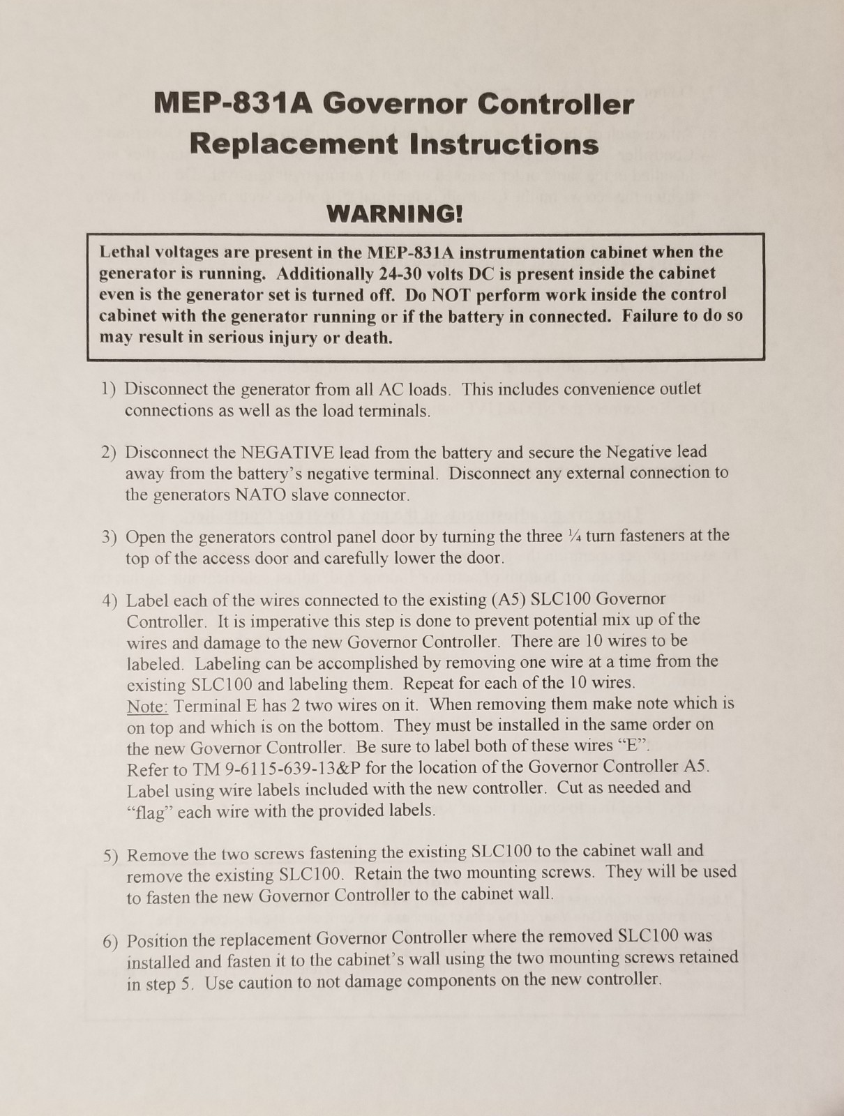 MEP-831A Governor Control Module Replaces SLC100, 98-19539, NSN 2990-01-477-1371