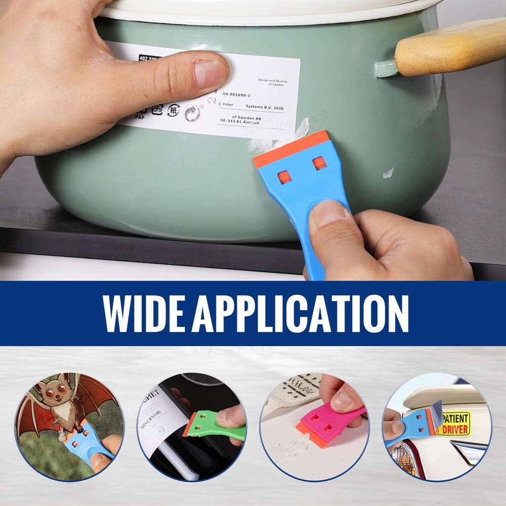 120Pcs Plastic Razor Blades 3PC Plastic Razor Blade Scraper Sticker Remover Tool