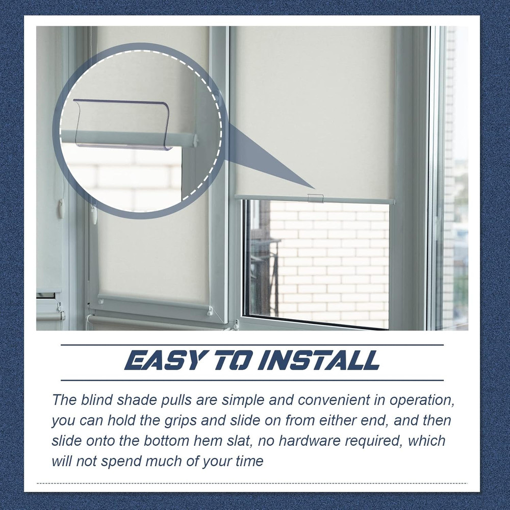 4 Pieces Window Shade for Roller Pull down Roller Shades Handle Blinds for Windo