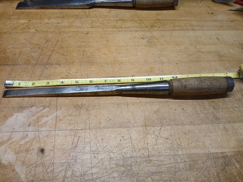 ANTIQUE UNDERHILL EDGE TOOL CO. 1/2" MORTICE CHISEL *LONG* EXCELLENT CONDITION!
