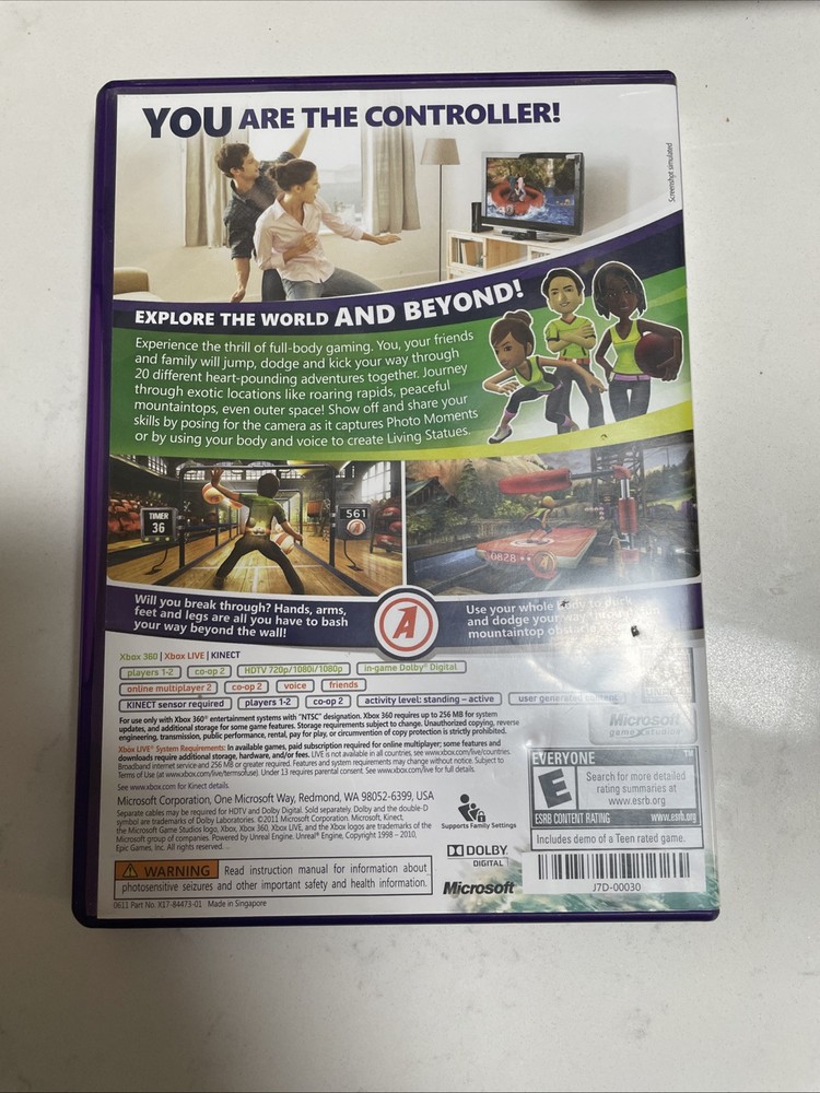 OFFICIAL Microsoft Xbox 360 Kinect System with Two Games FAST SHIP