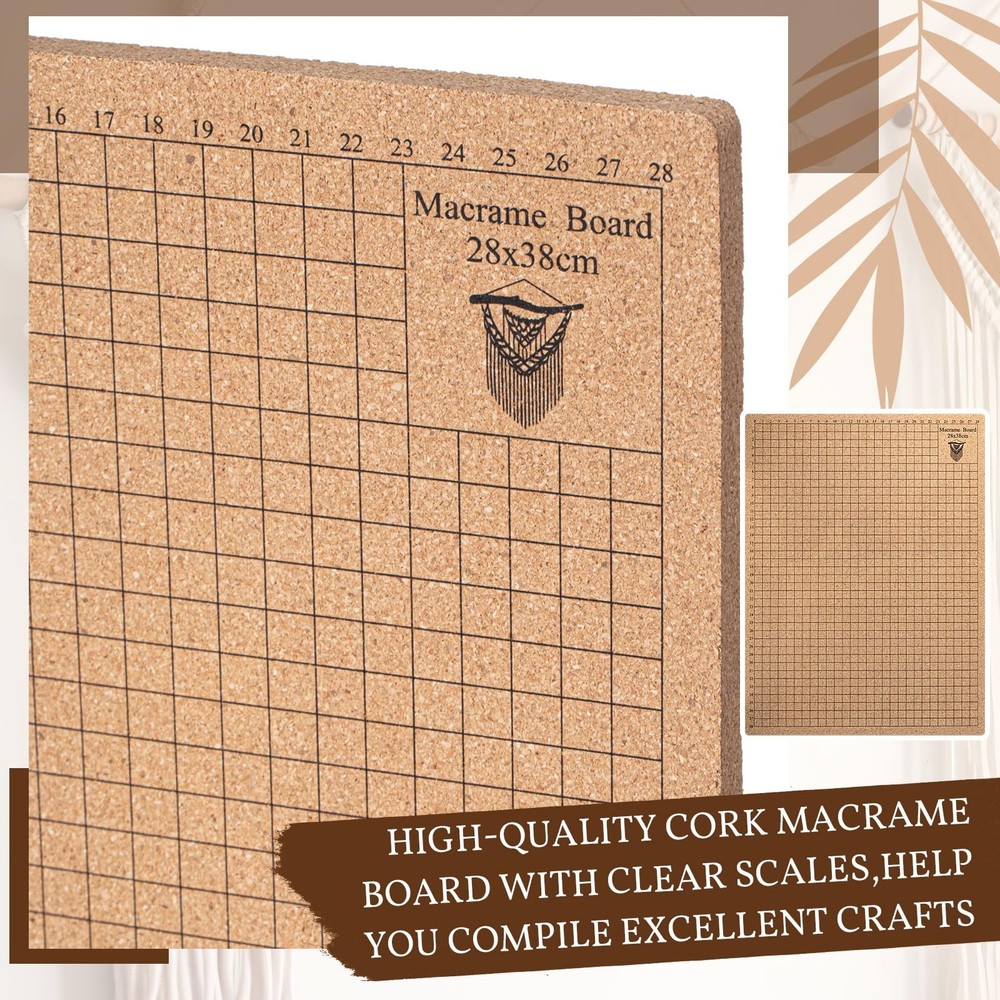 108 Pcs Macrame Supplies Include Macrame Board Metal Adjustable Holder with 100