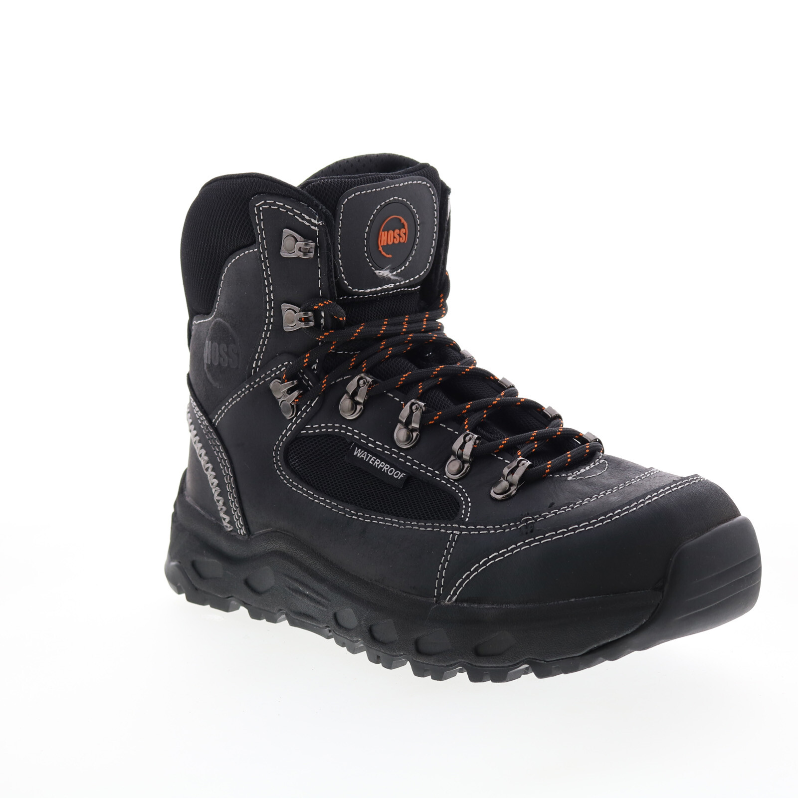 Hoss Blocker Aluminum Toe Waterproof Mens Black Extra Wide 4E Work Boots
