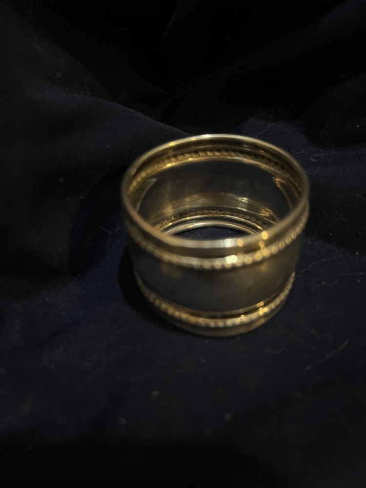 Sterling Silver Antique Napkim Ring With Initials