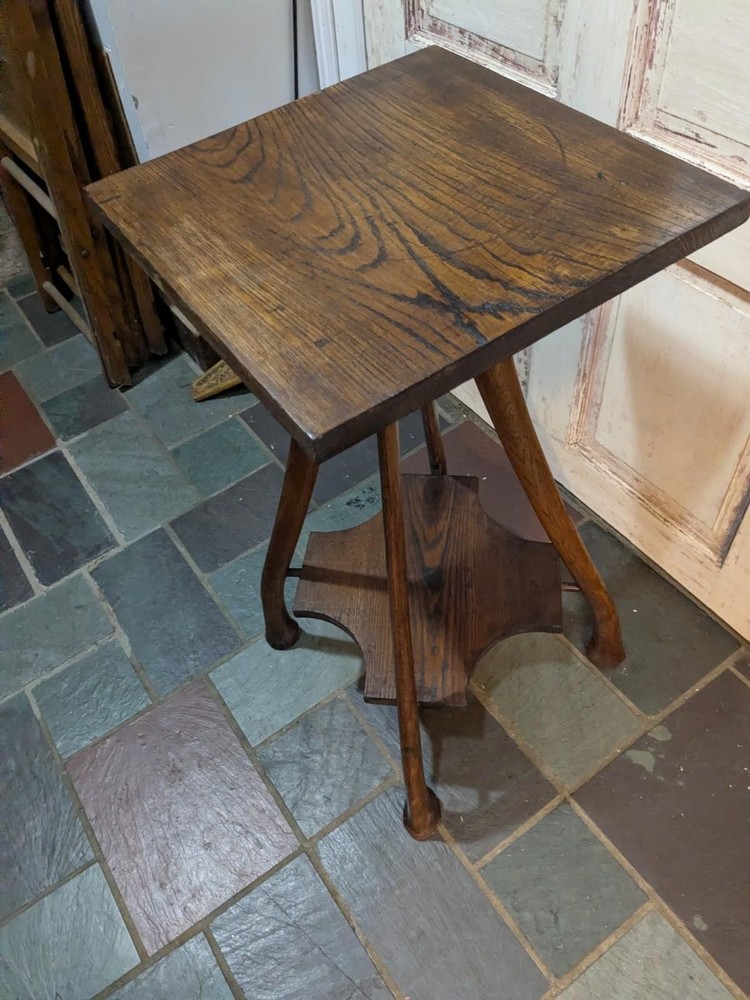 Antique Primitive Axe Handle Accent Lamp Table Nightstand End Rare Old Unsigned