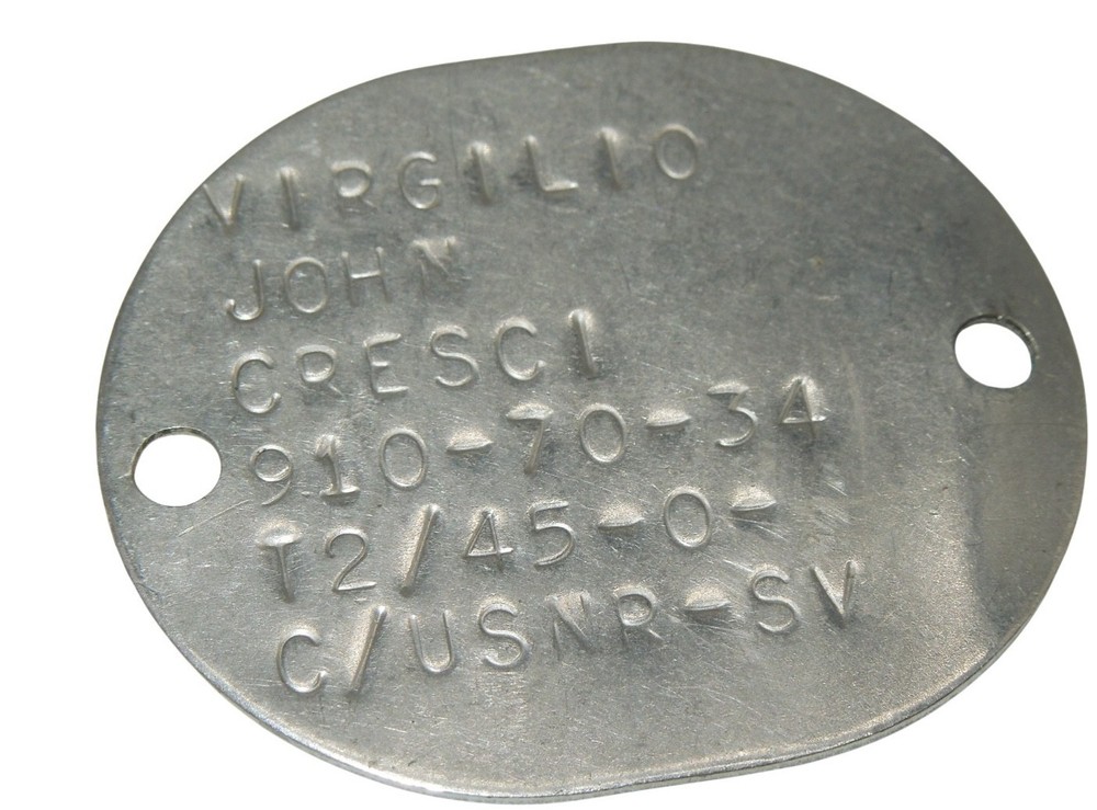 Original WWII US Navy Dog Tag 1943-45 Exeter Devon Barracks England Europe CA6