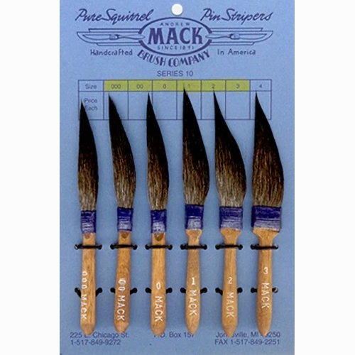Mack Sword Striper Series 10 Pinstriping Paint Brush Choose Size #0000-#4 OR Set
