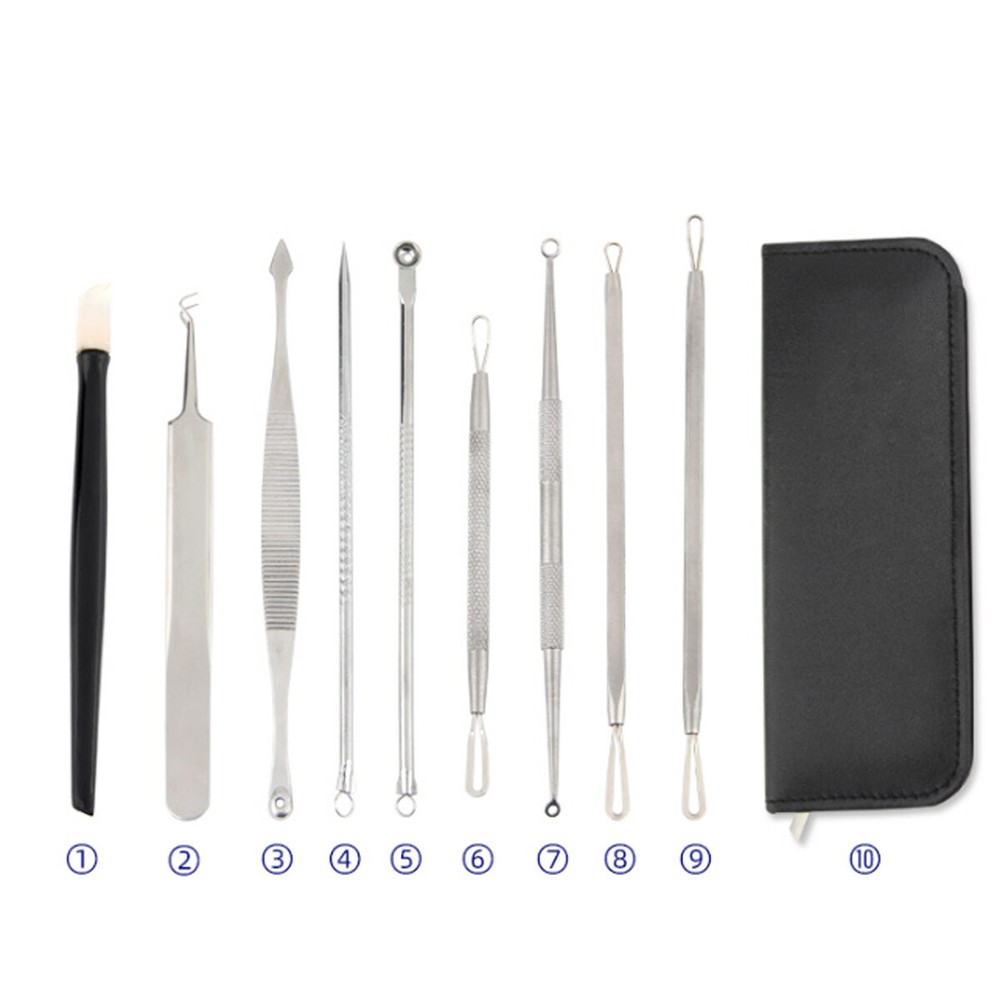 9pcs Pimple Popper Blackhead acne extractor Kit Dr Tool extraction Extractor