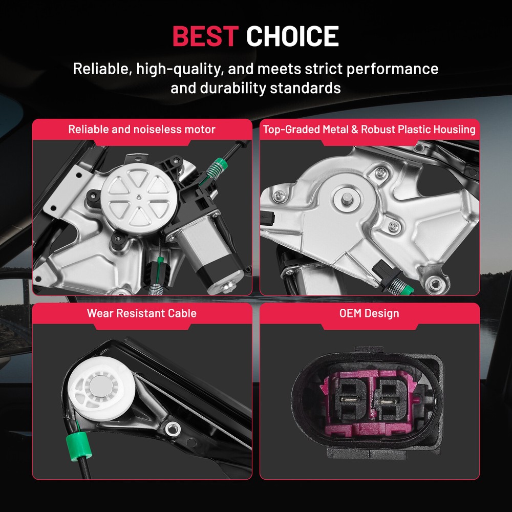 Front Right Power Window Regulator For 2000-2007 Ford Focus 4 Door w/ Motor