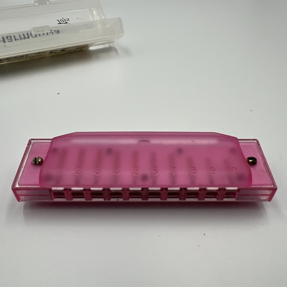 Toysmith Harmonica Translucent Blue in Clear Plastic Case BA