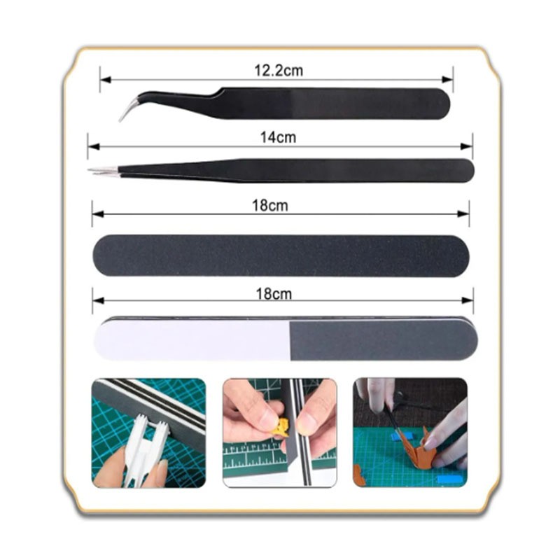 12Pcs Basic Modeler Tool Set Craft Car Model Assembling Building Kit for Gundam