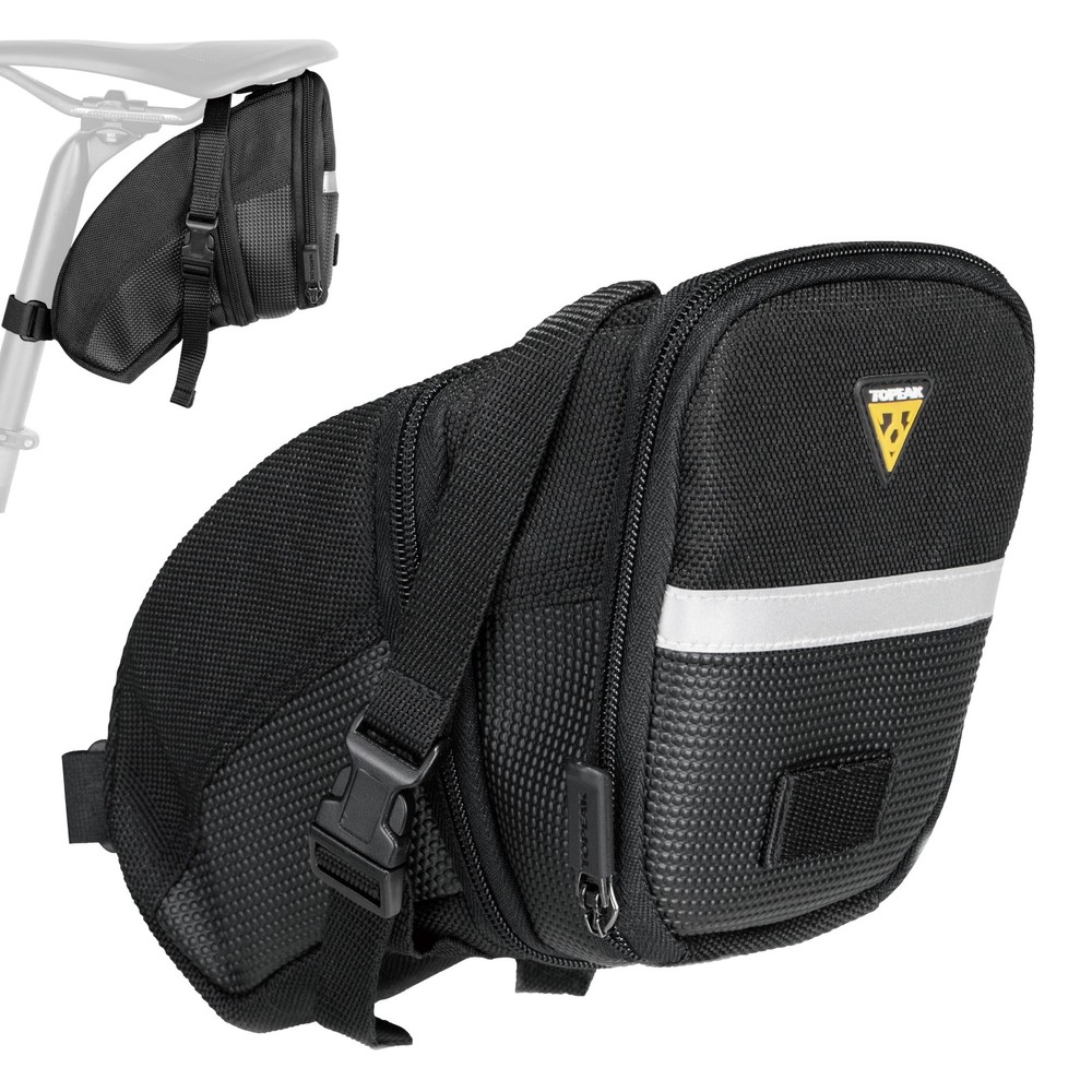 Durable Micro Strap Mount For Bikes With Reflective Strip And Expandable Storage