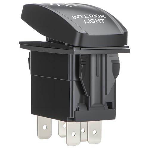 Interior Light Rocker Switch, On Off SPST 5 Pin Latching Switch, INTERIOR LIGHT