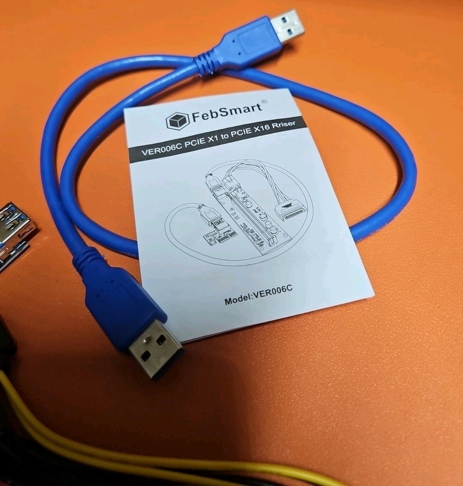 PCI-E 1X To 16X GPU Riser Card Adapter USB 3.0 Cable Powered Mining Rig