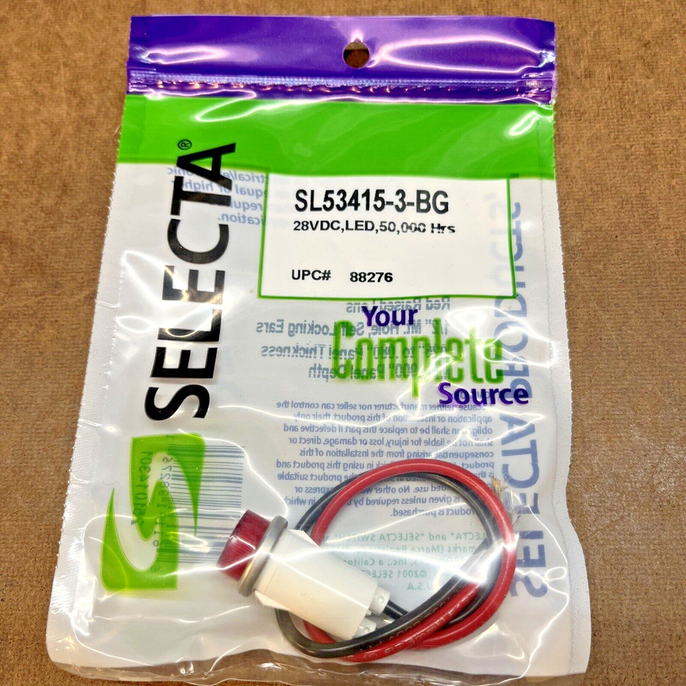 Selecta RED LED Indicator Light 28vdc   SL53415-3-BG    (U)