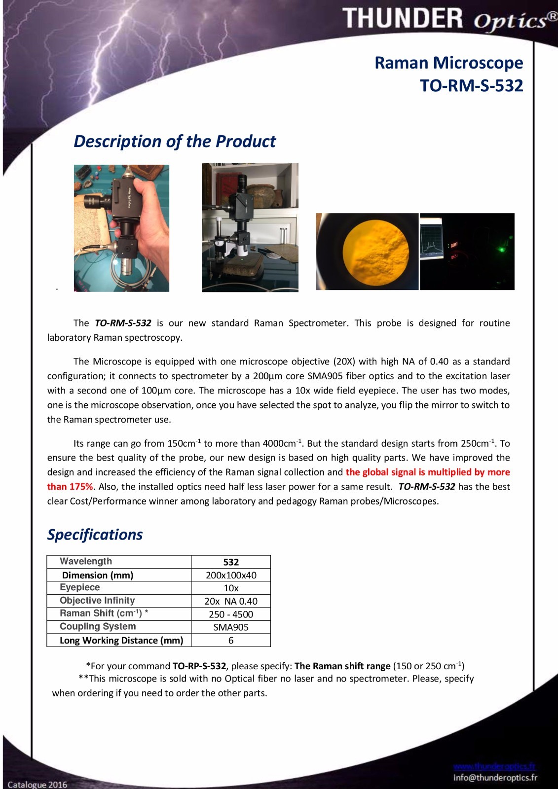 OEM Raman Microscope - Raman Probe - for Spectrometer Spectromètre Spektrometer