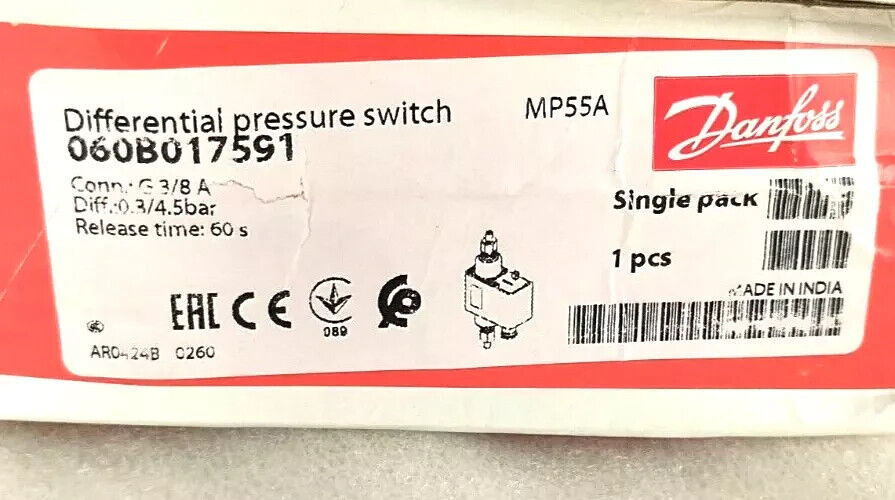 060B017591 Danfoss MP55A Differential Pressure Switch