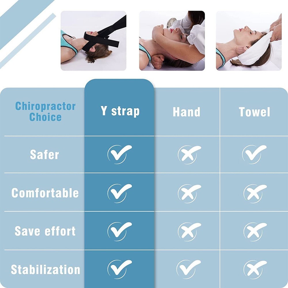 Comfortable Y-Shaped Spine Chiropractic Decompression Traction Tool Chin Strap.