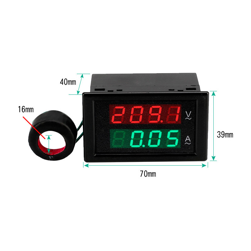 AC 80-300V 100A 200A Digital LED Voltage Current Panel Meter Ammeter Voltmeter