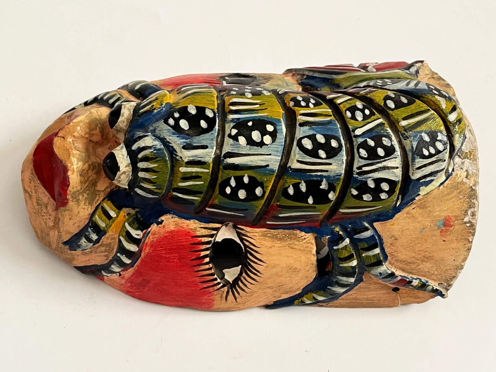 MEXICAN GUERRERO WOOD SHRIMP LOBSTER MASK DIA DE MUERTOS DAY OF DEAD CARNIVAL