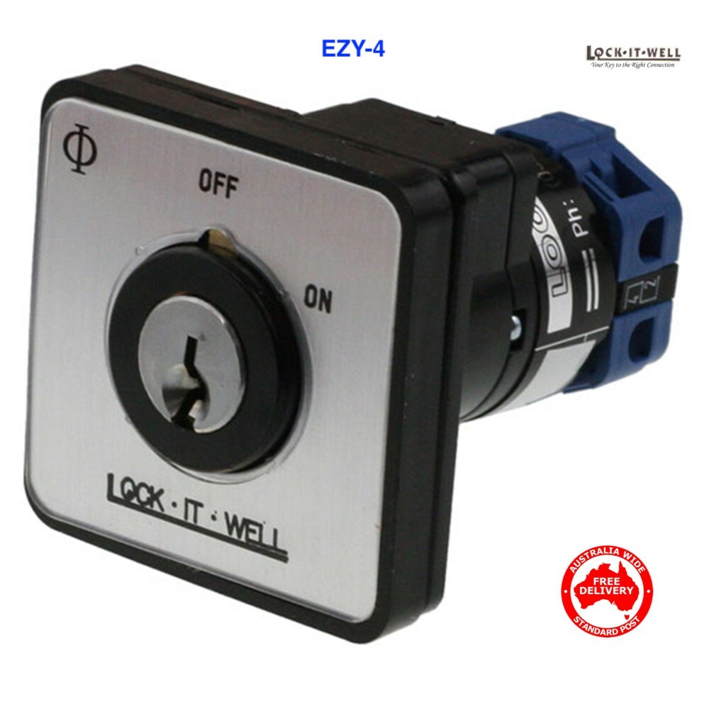 Lock It Well Panel Mount Momentary Key Switch 12-440V DC-LIWEZY4