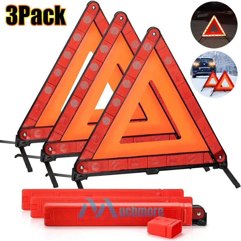 Emergency Warning Triangle DOT Approved Reflective Safety Roadside Kit for Car